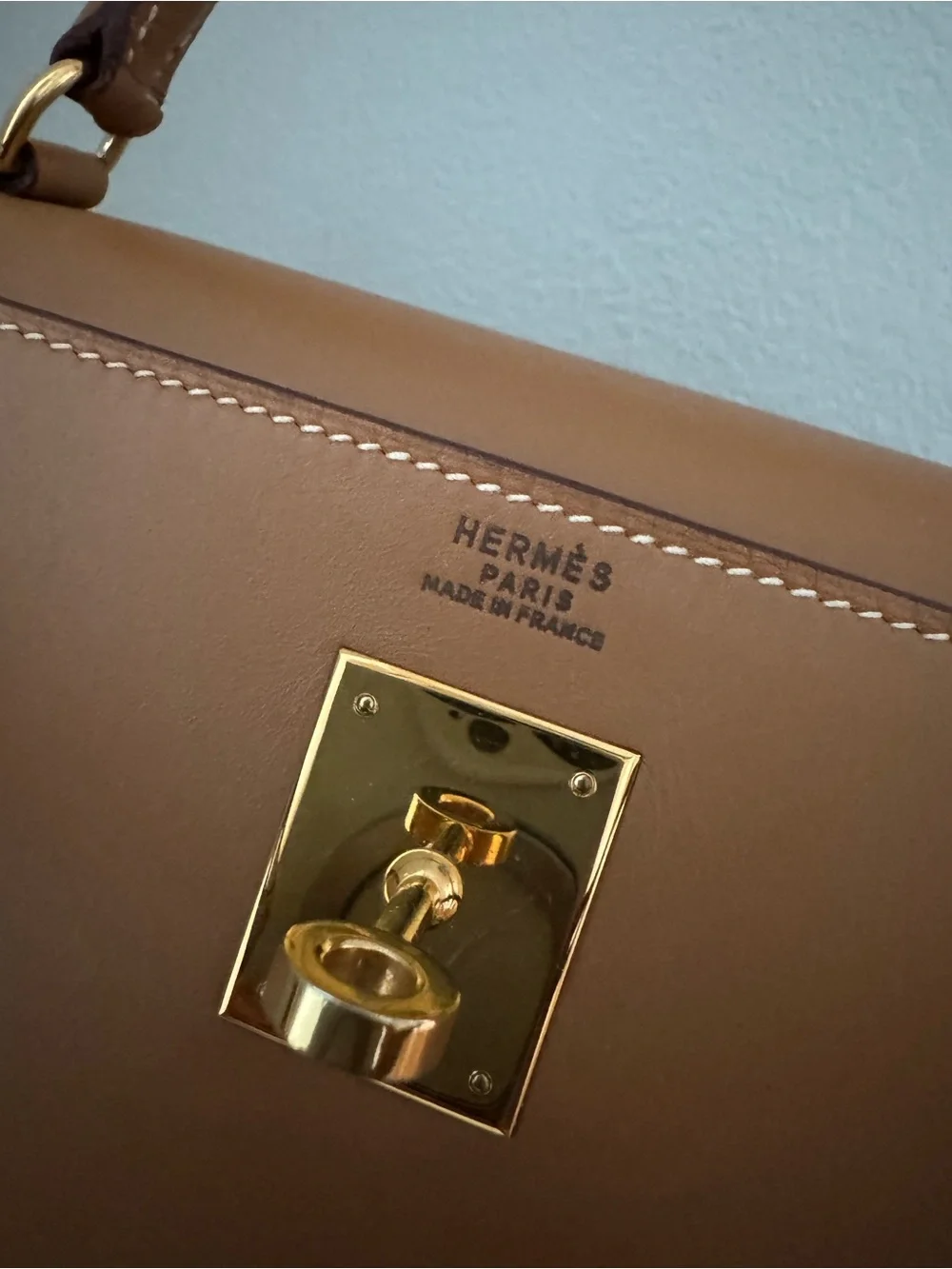 Hermes Kelly 32 Sellier Natural Chamonix GHW